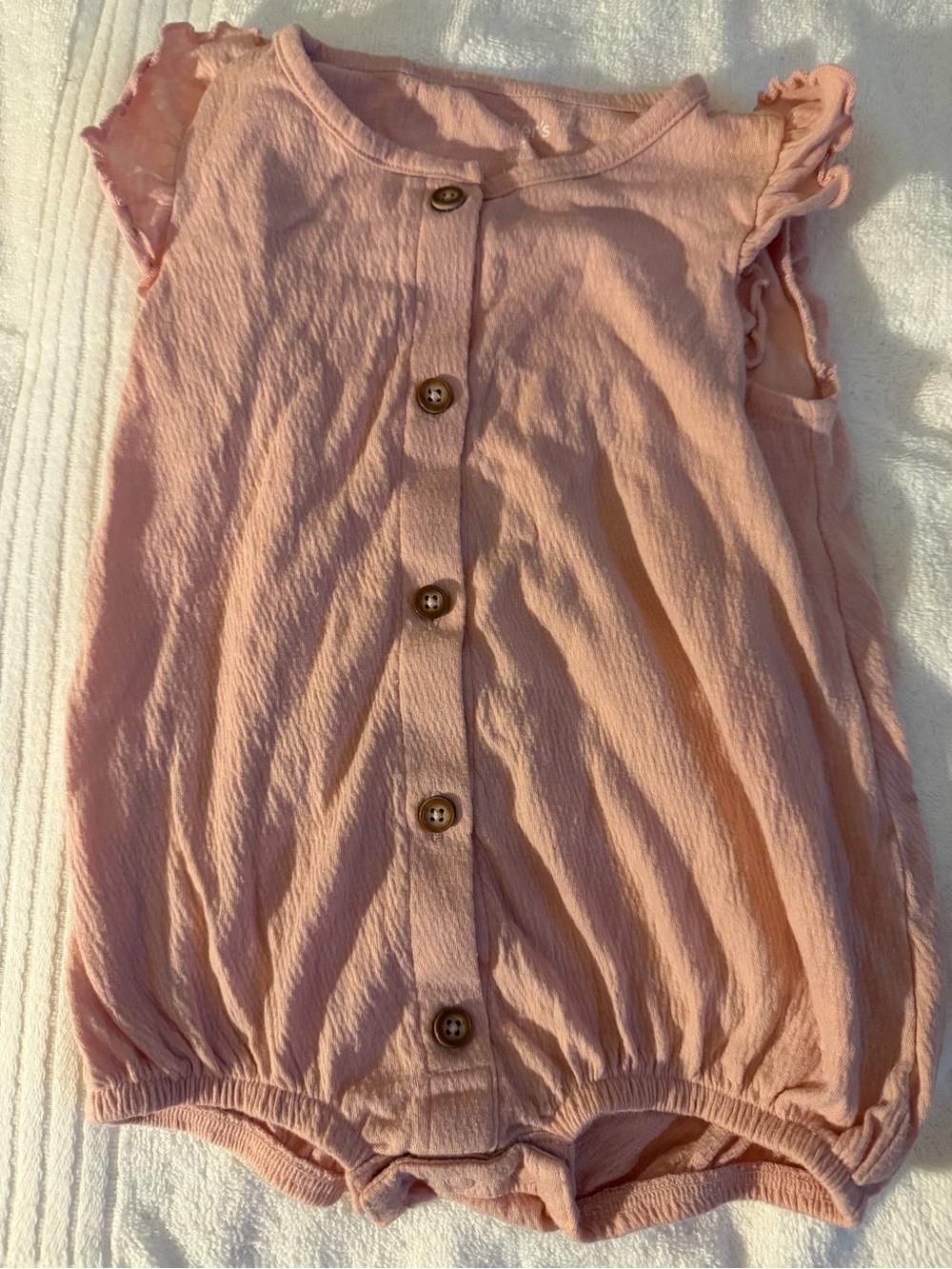 Carter's Light Pink Button-Front Baby Romper